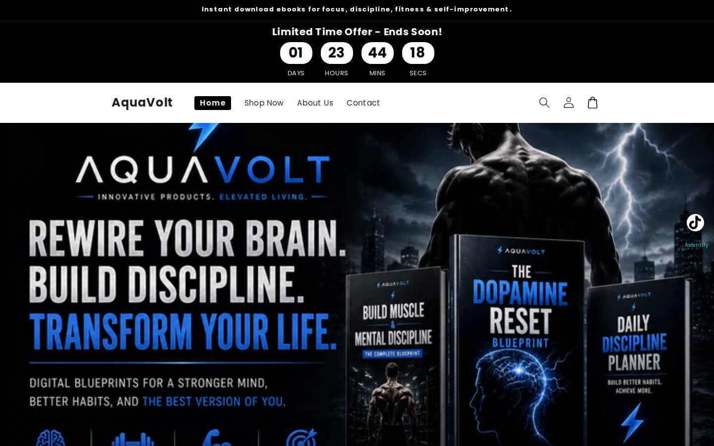 aquavolt.store homepage screenshot