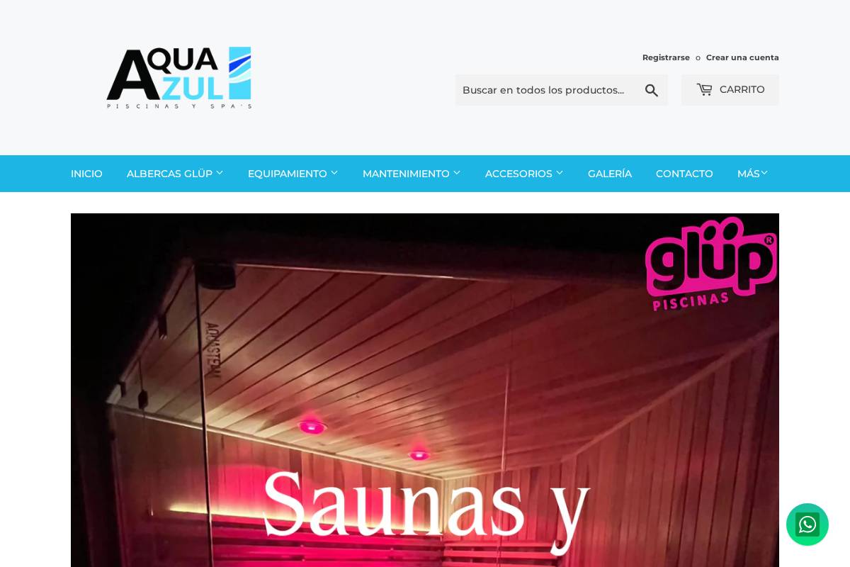 aquazulpiscinas.com homepage screenshot