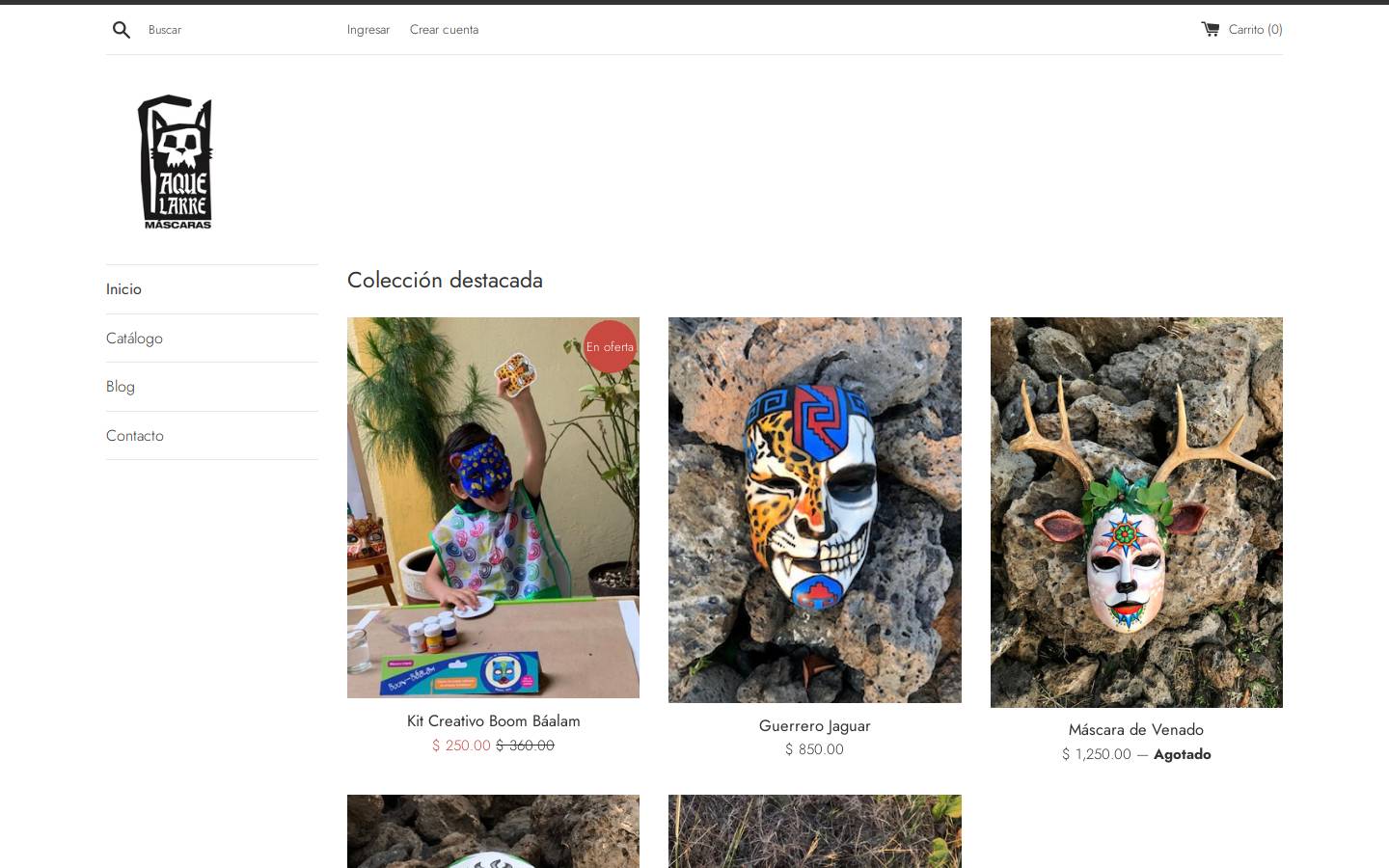 aquelarremascarasydisfraces.com homepage screenshot