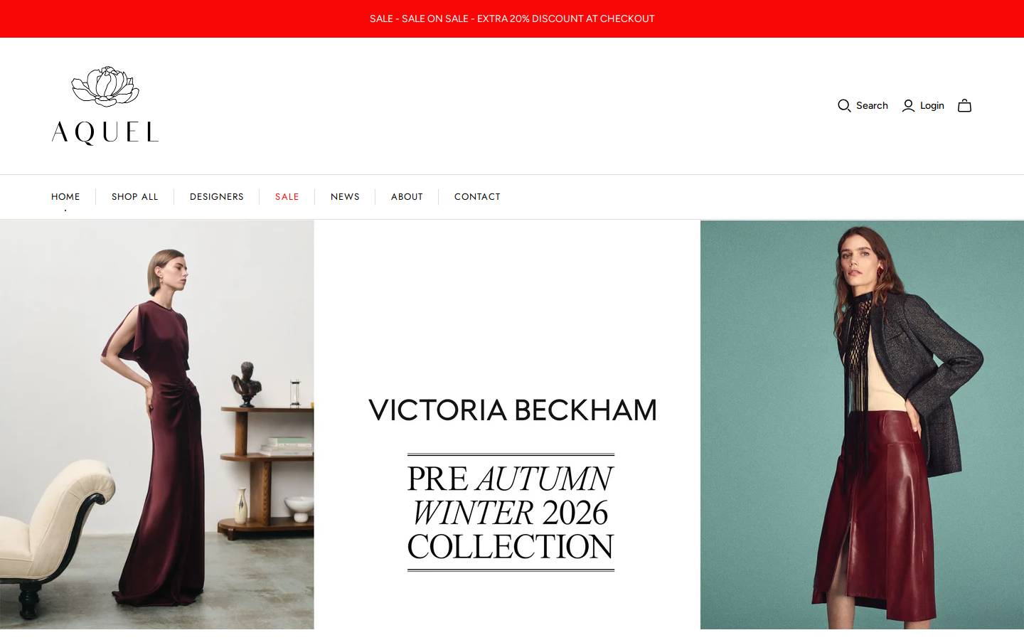aquelboutique.com.au homepage screenshot