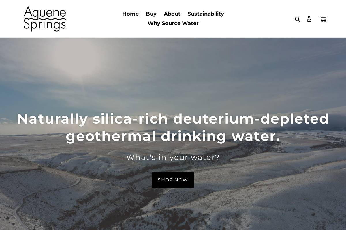 aquenesprings.com homepage screenshot