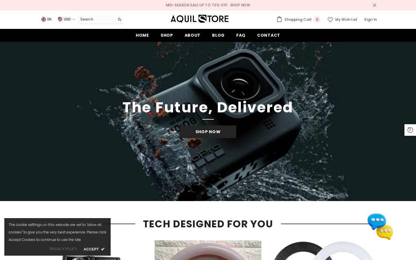 aquilstore.com homepage screenshot