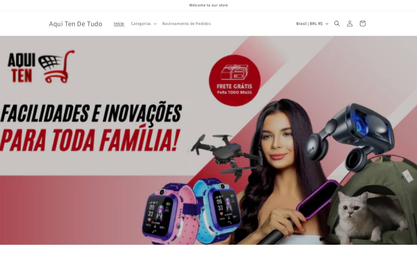 aquitendetudo.com homepage screenshot
