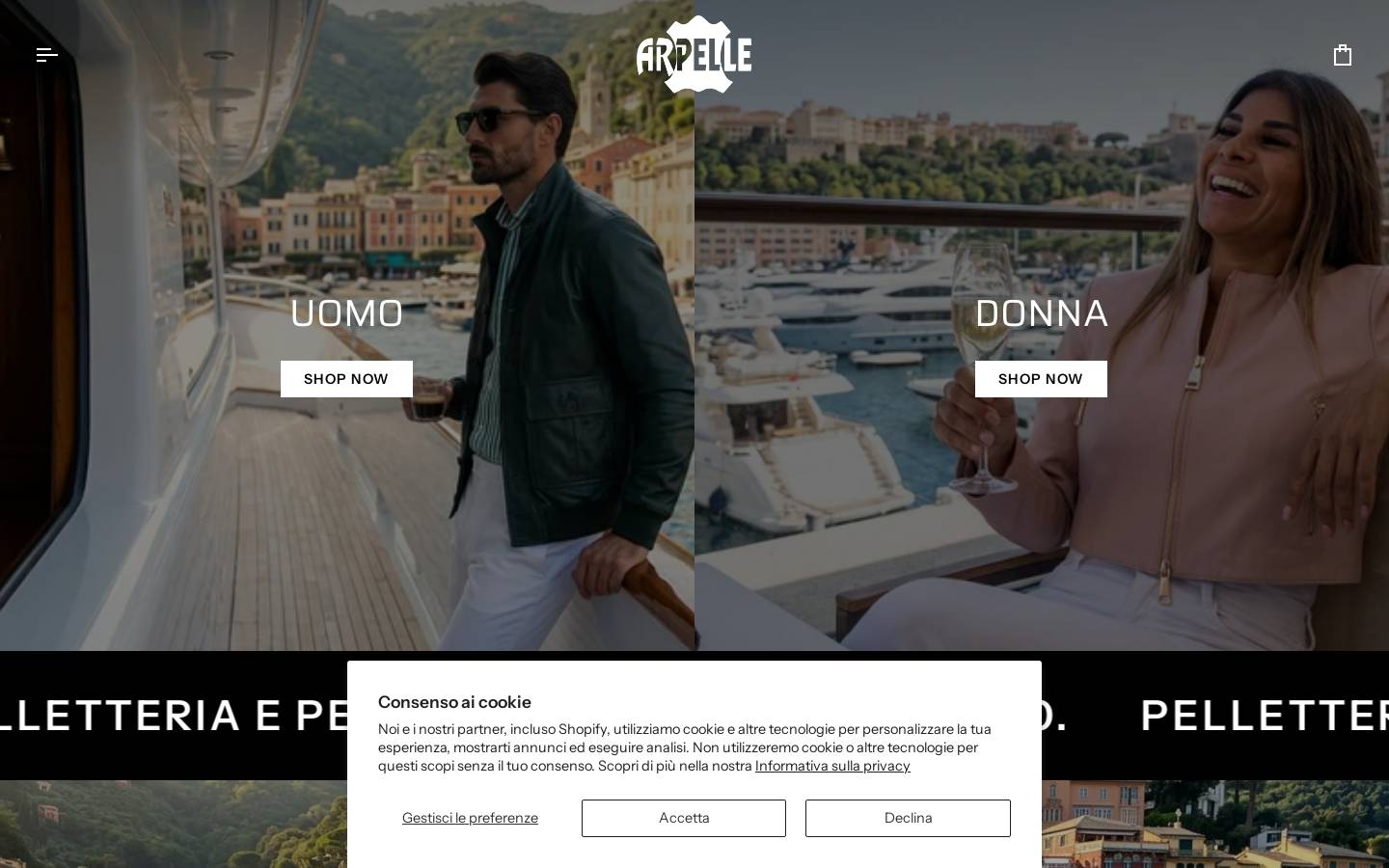 ar-pelle.com homepage screenshot