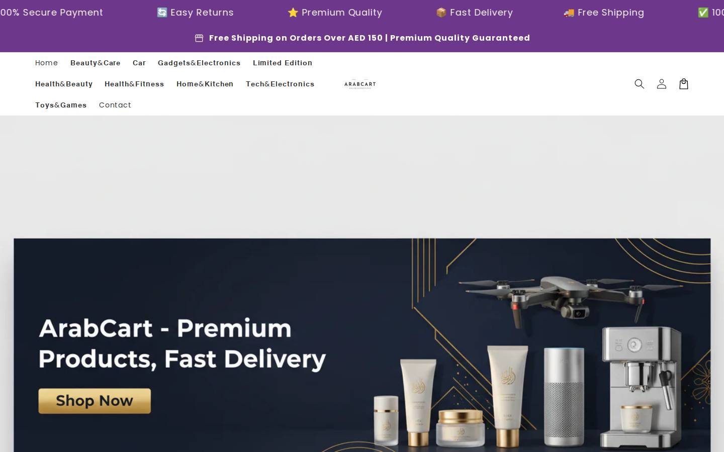 arabcartpk.shop homepage screenshot