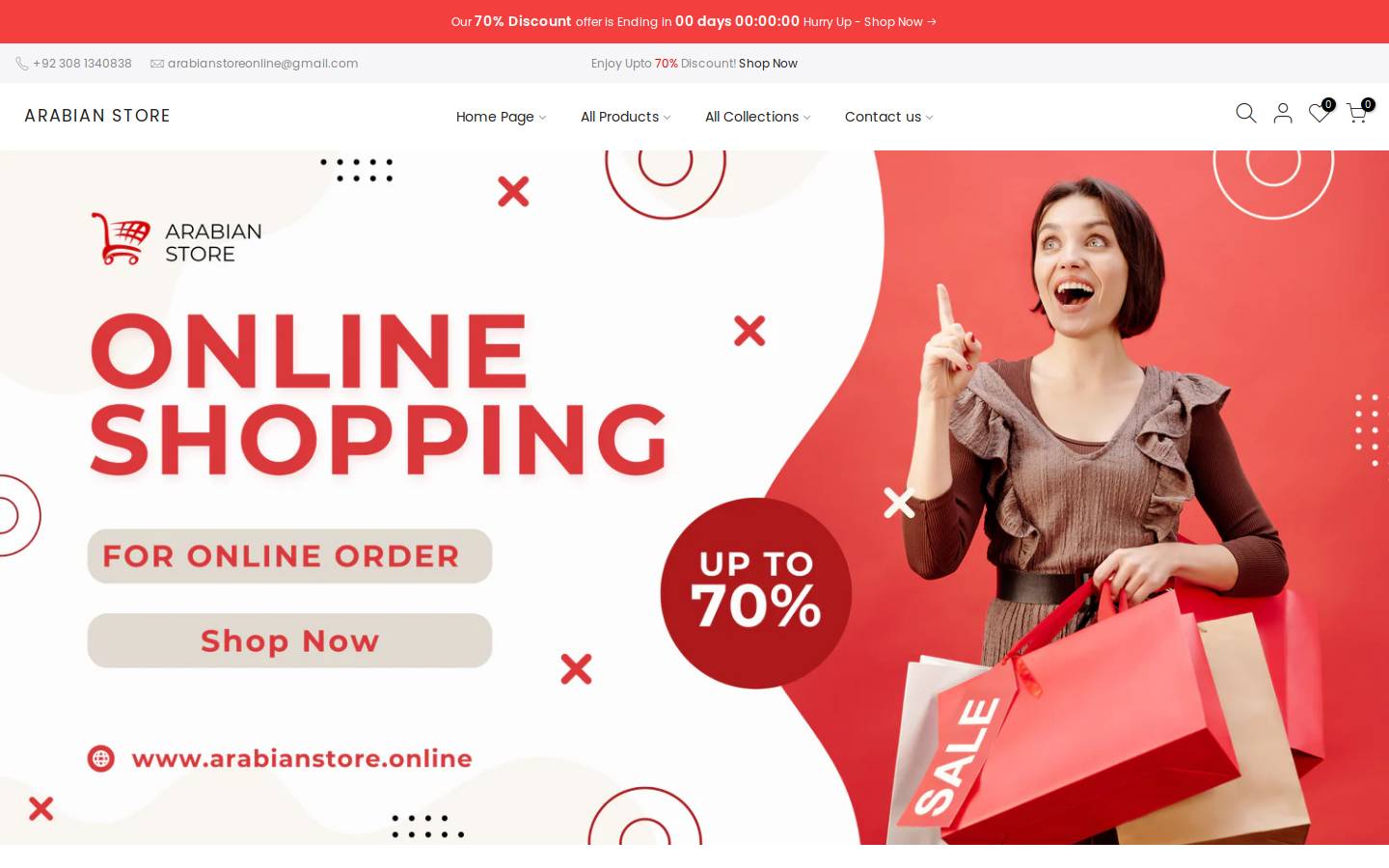 arabianstore.online homepage screenshot