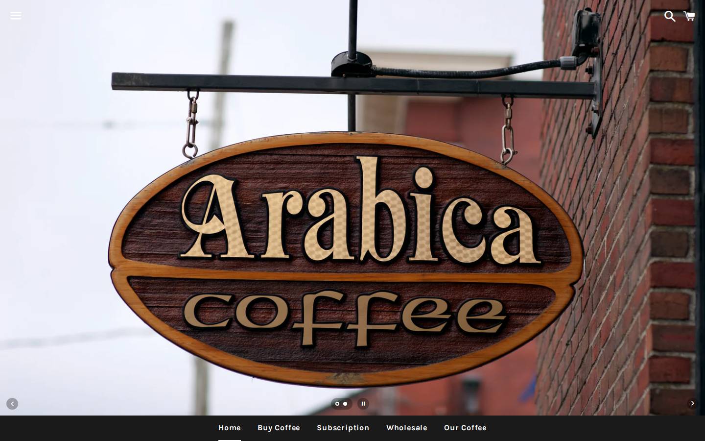 arabicacoffee.me homepage screenshot