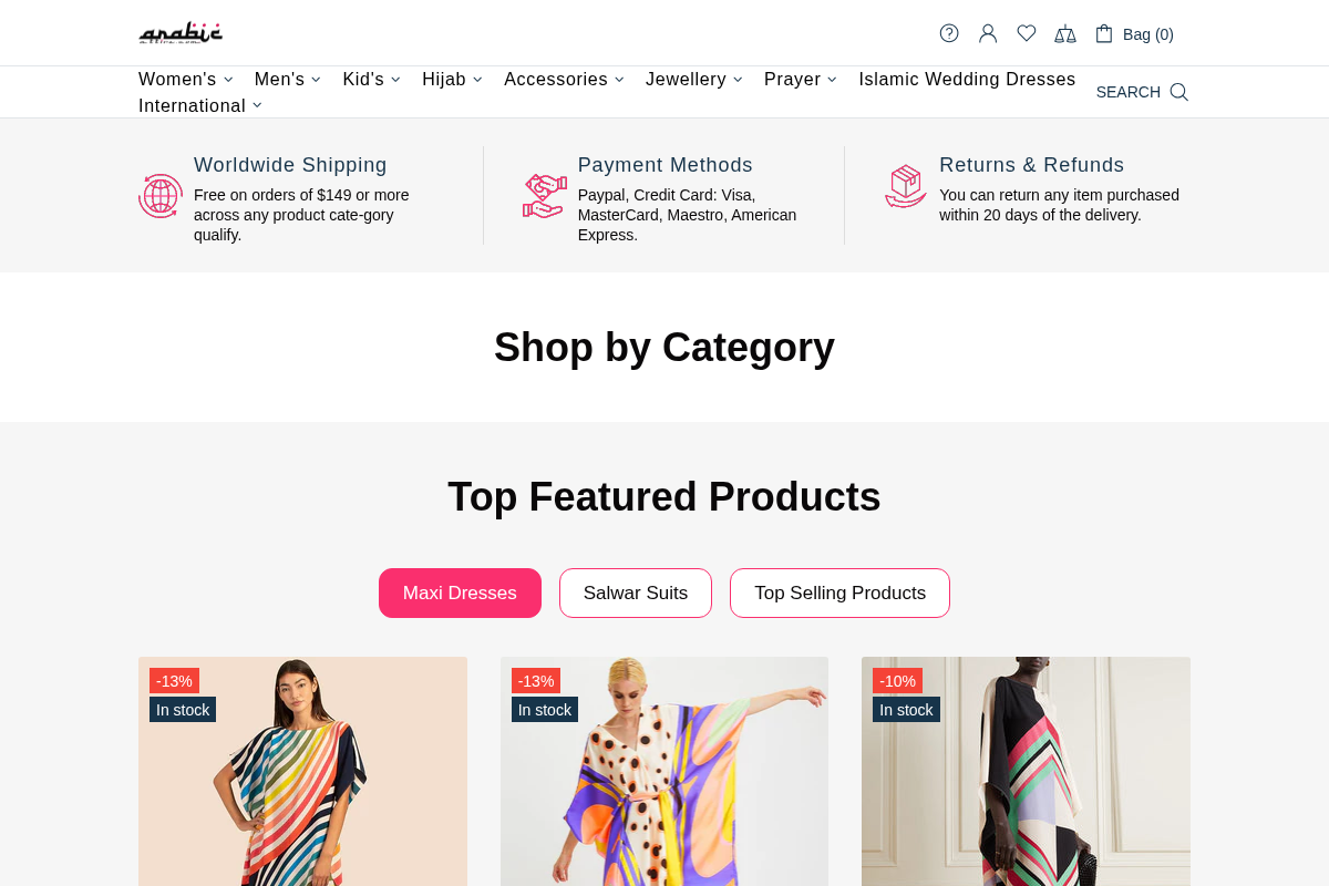 Arabicattire homepage screenshot