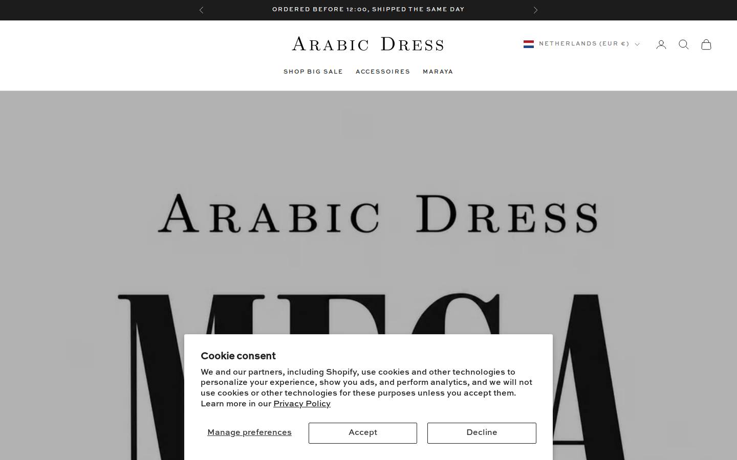 Arabicdress homepage screenshot