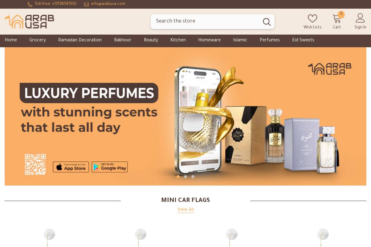 Arabusa homepage screenshot