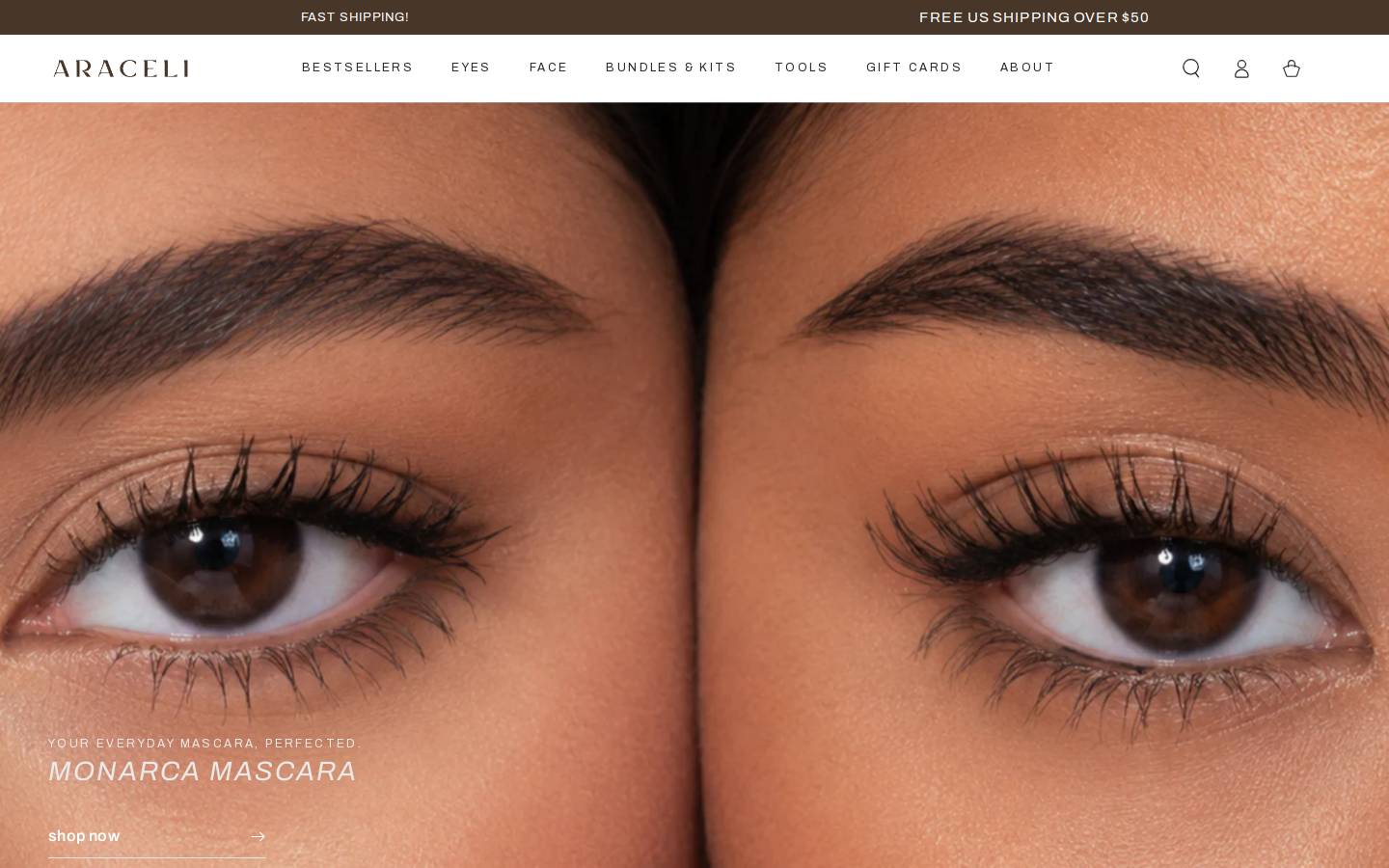 aracelibeauty.com homepage screenshot