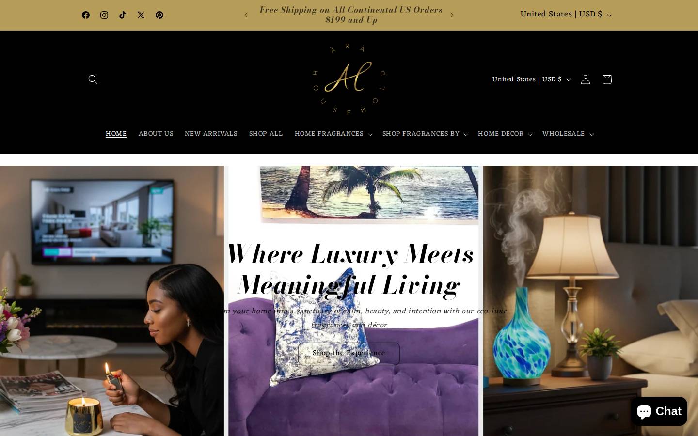 arahousehold.com homepage screenshot