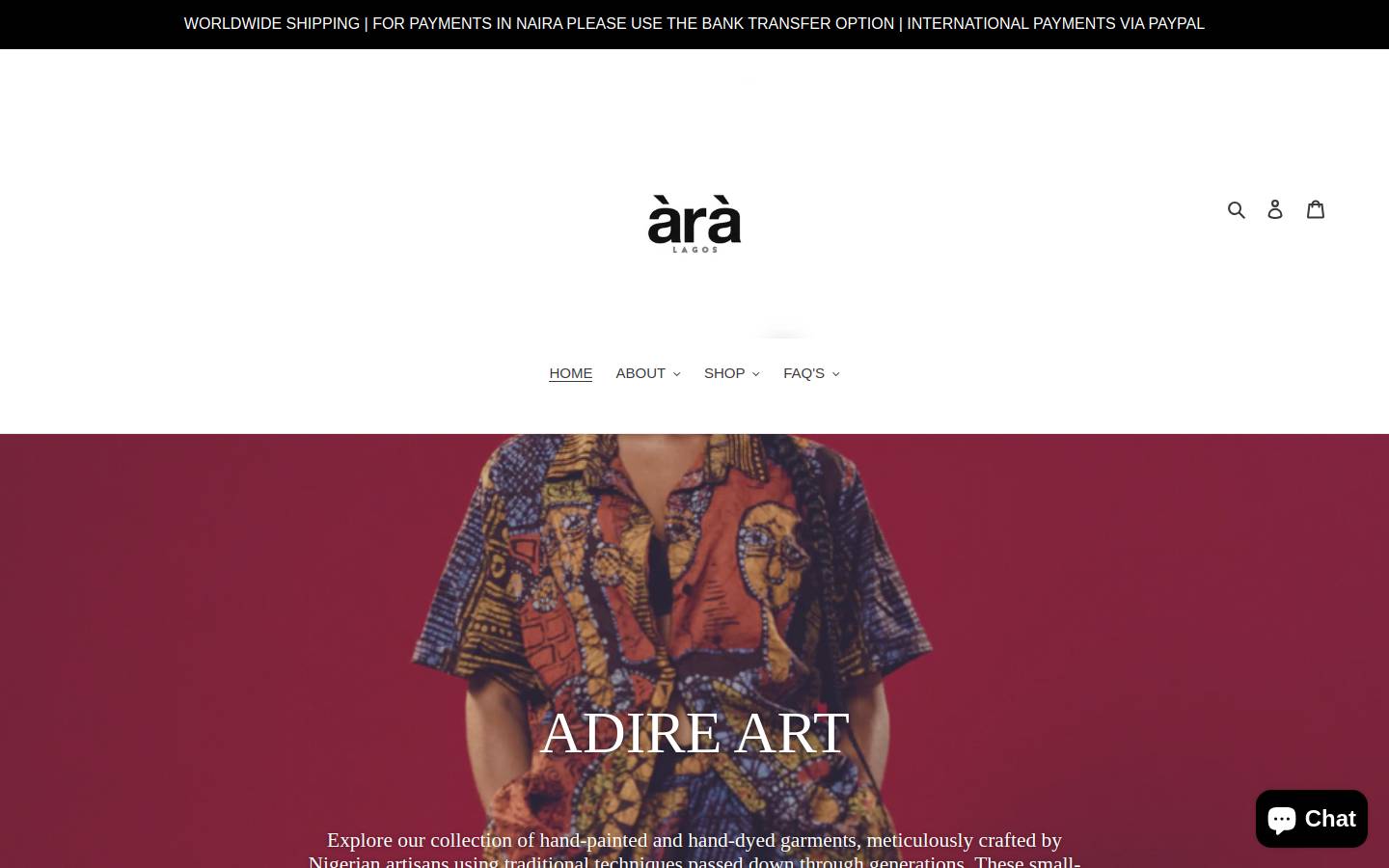 aralagos.com homepage screenshot