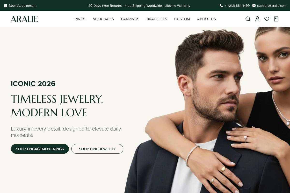 Aralie homepage screenshot