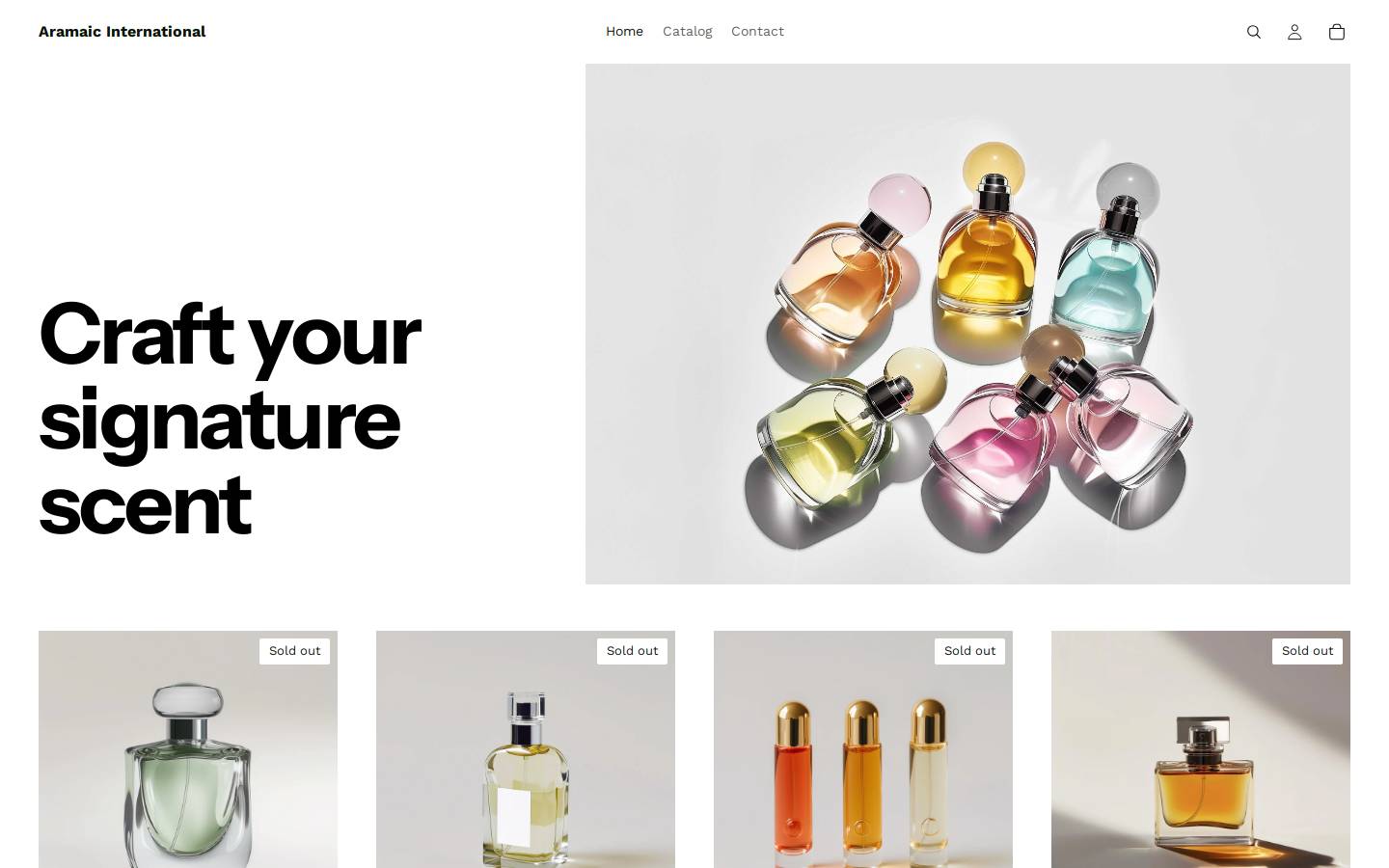 aramaicperfumes.com homepage screenshot