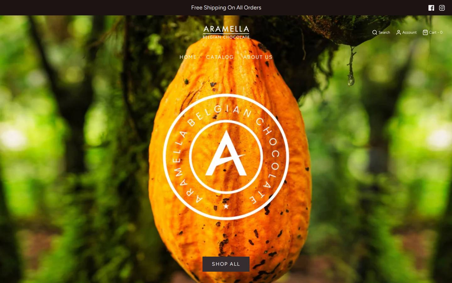 aramellachocolate.com homepage screenshot