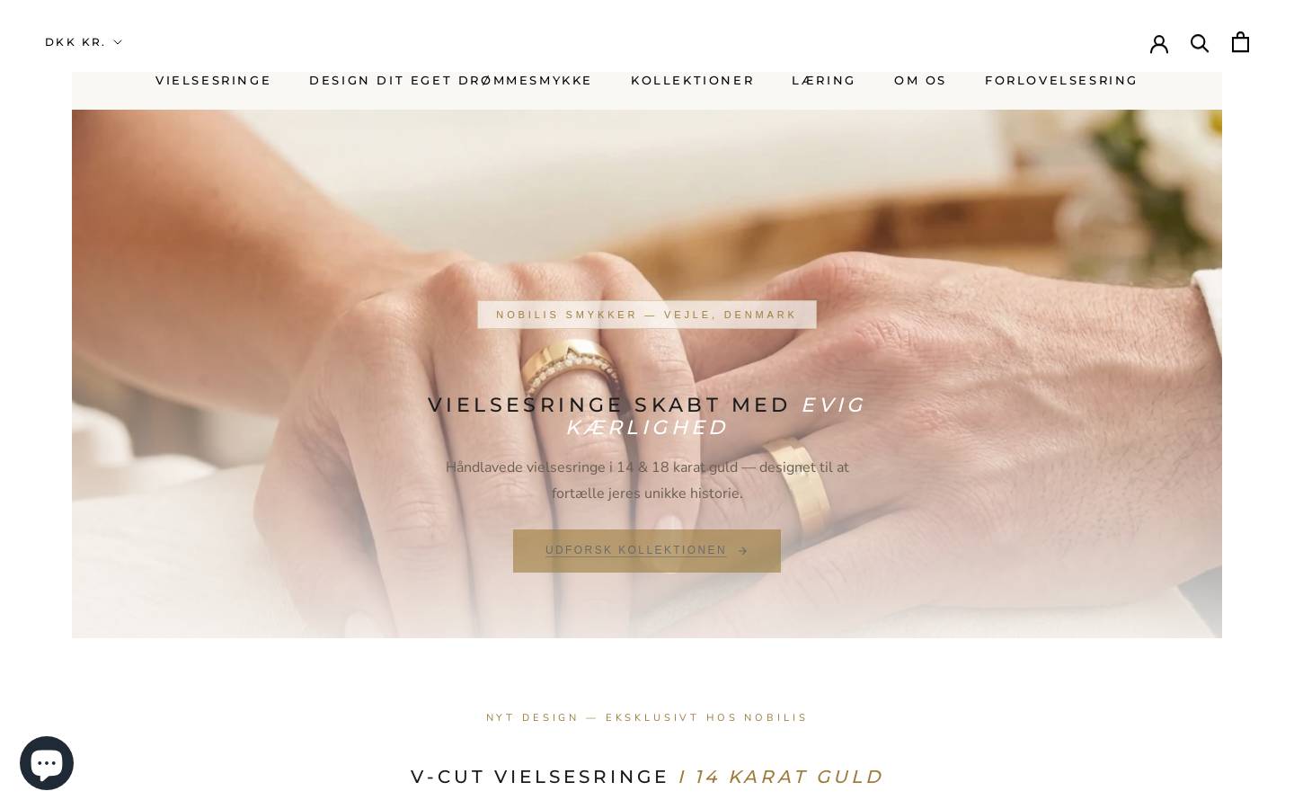 Nobilis Smykker homepage screenshot