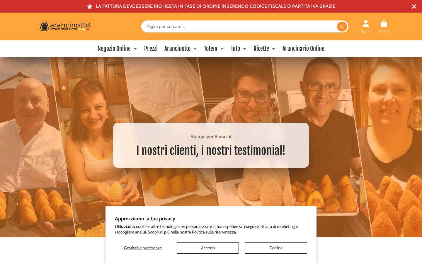 arancinotto.fr homepage screenshot