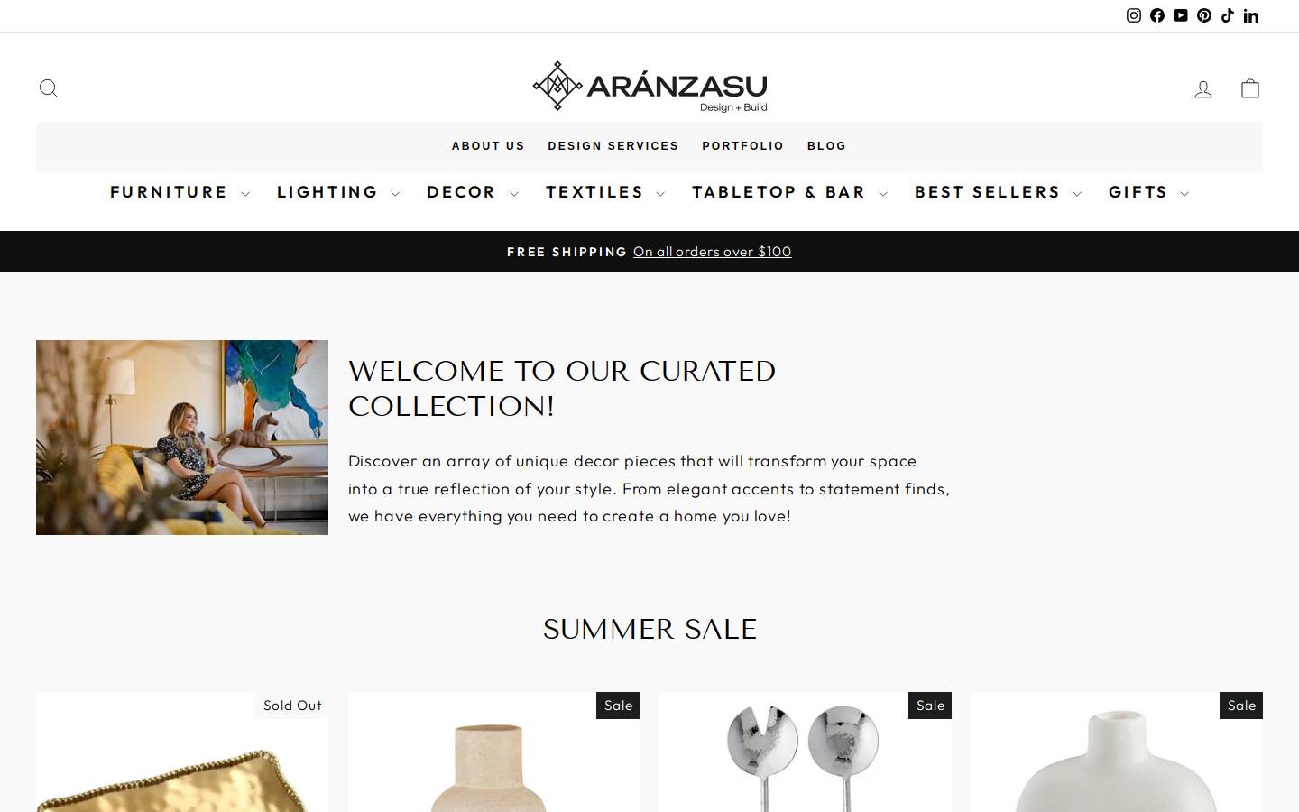 aranzasushop.com homepage screenshot