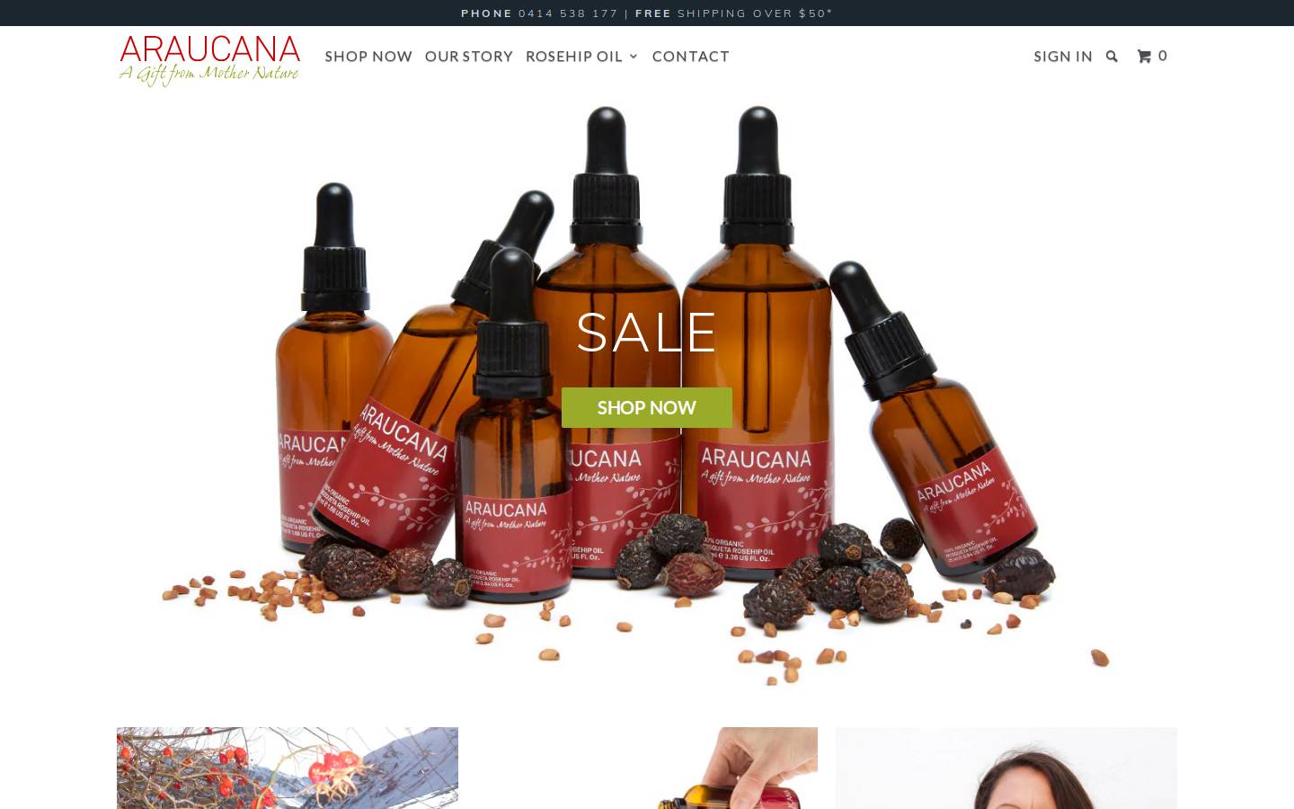 araucana.com.au homepage screenshot