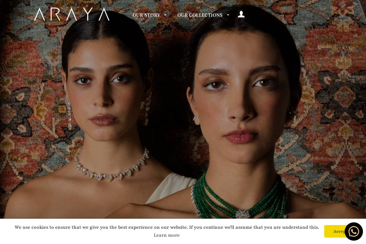 arayafinejewelry.com homepage screenshot