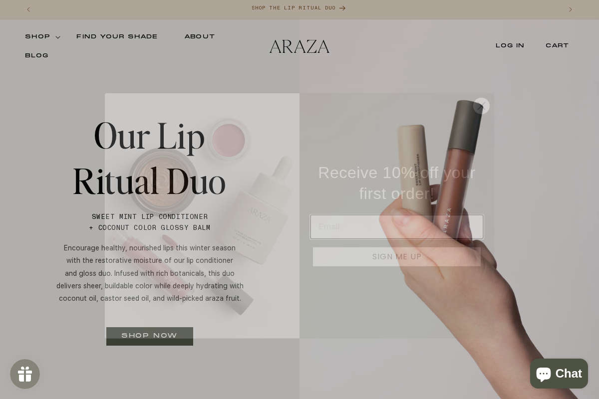 arazabeauty.com homepage screenshot