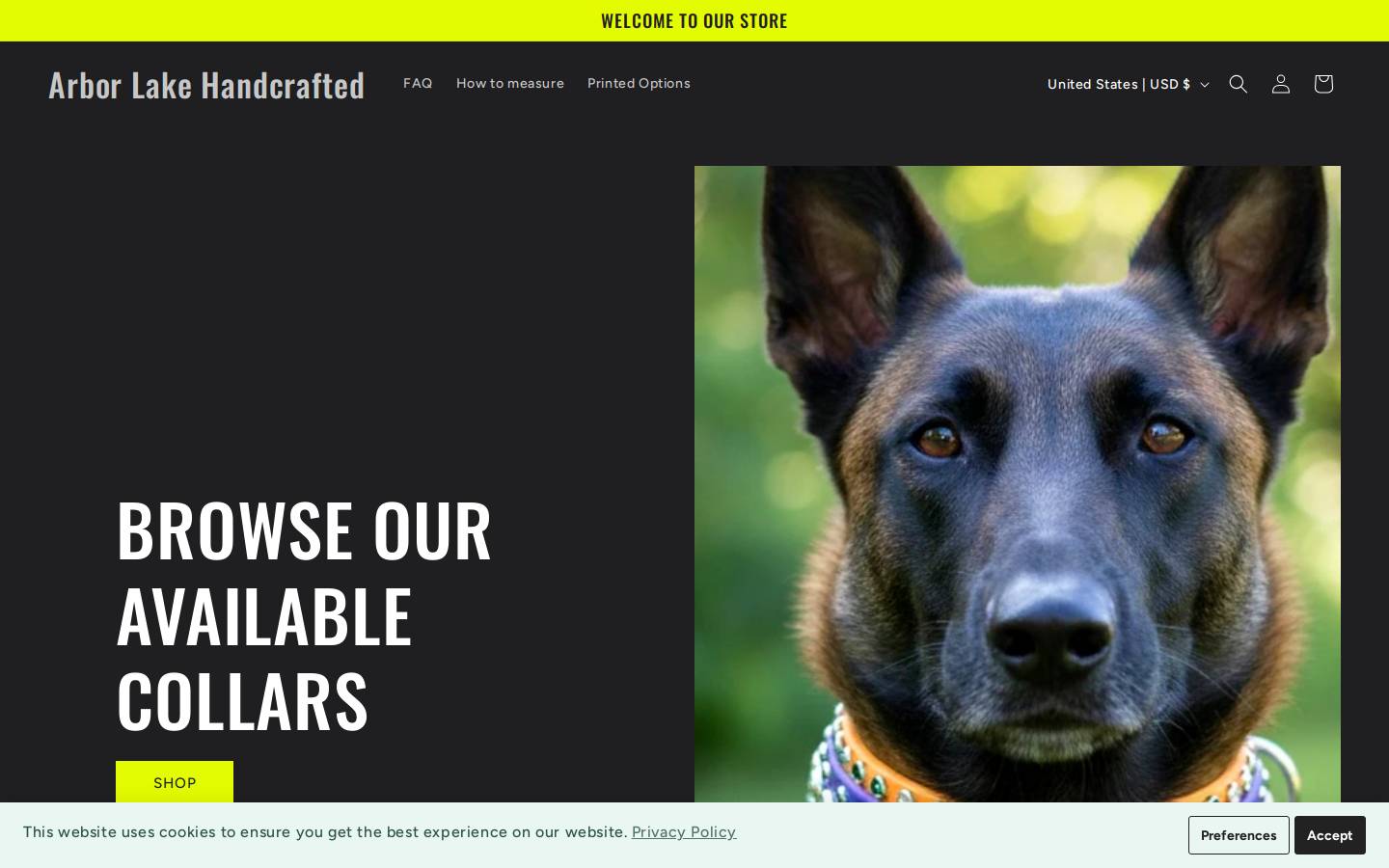 arborlakehandcrafted.com homepage screenshot