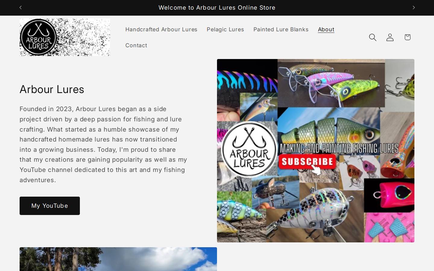 arbourlures.com homepage screenshot