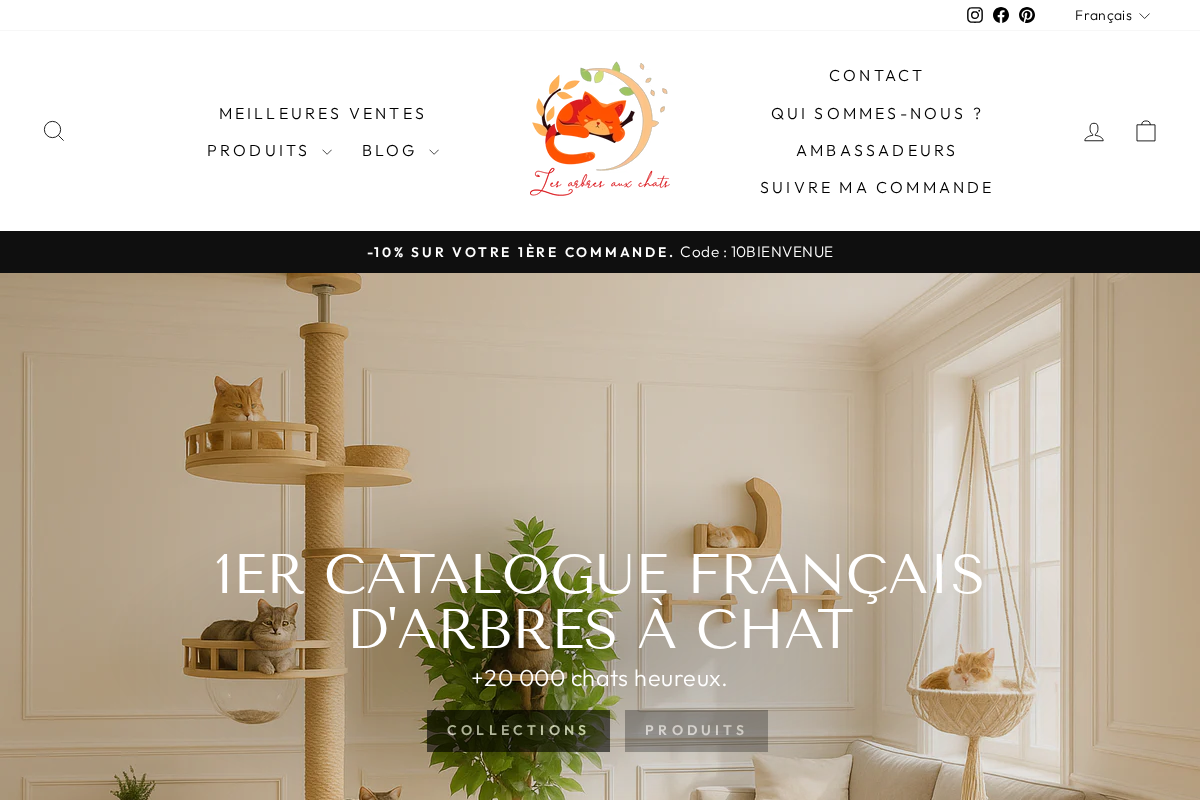 Arbresauxchats homepage screenshot