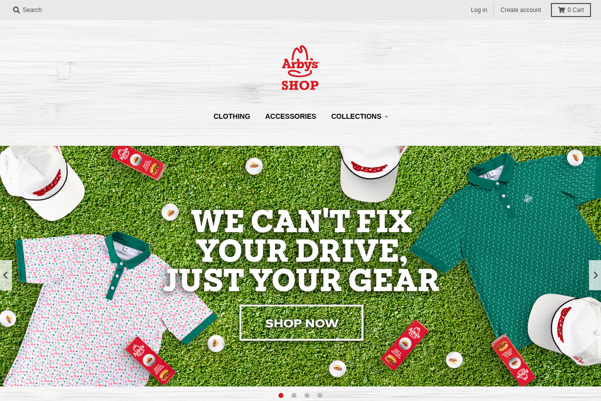 Arby's Shop homepage screenshot