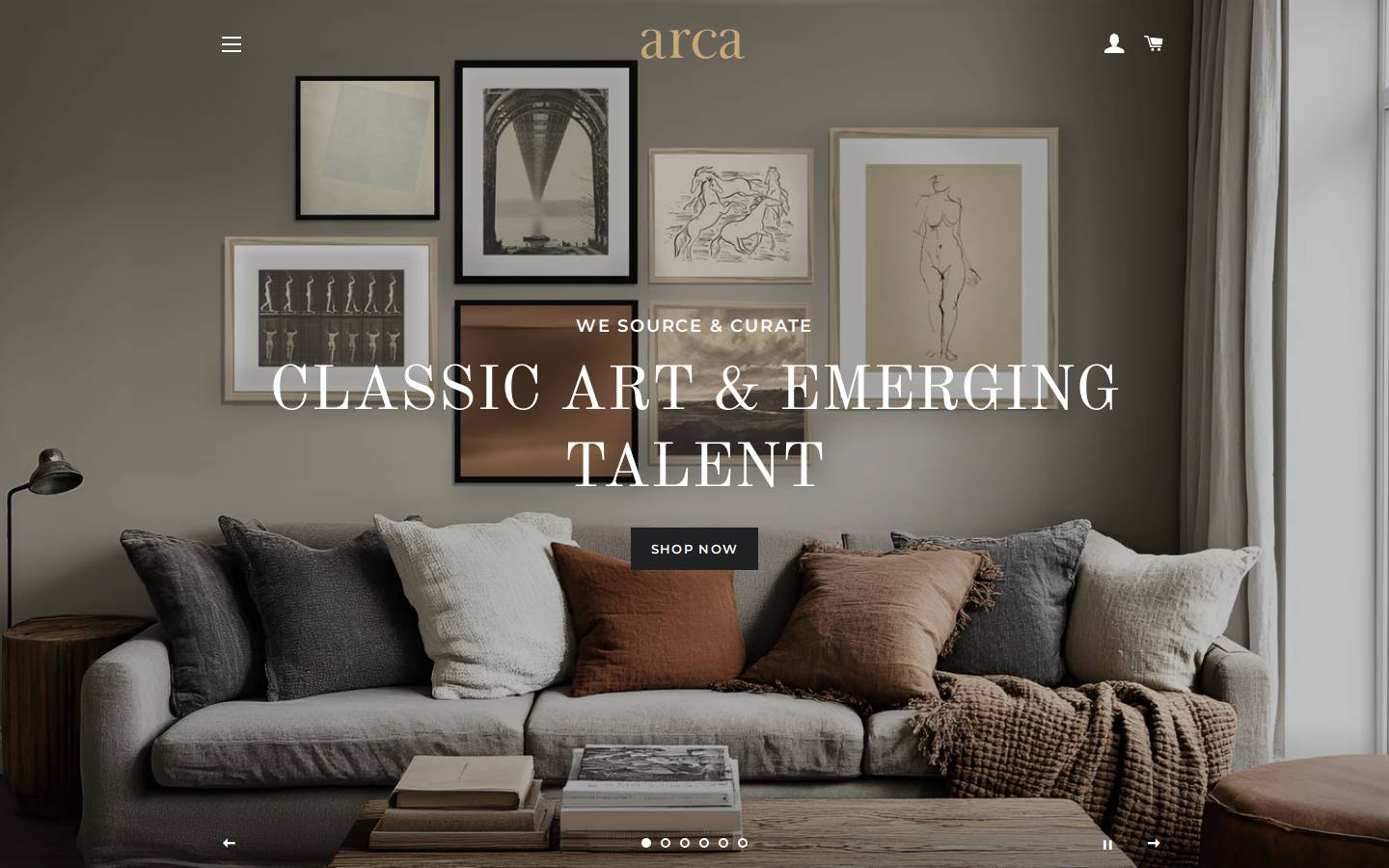 arcaart.com homepage screenshot