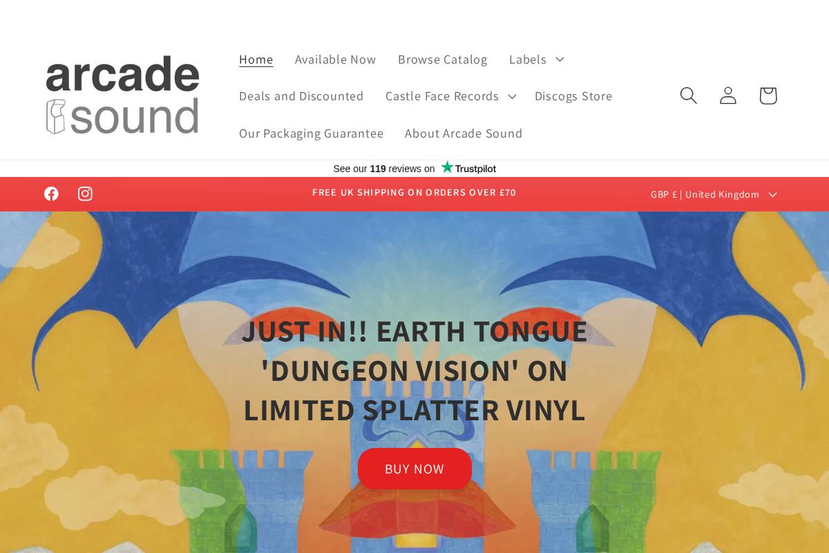 Arcade Sound homepage screenshot