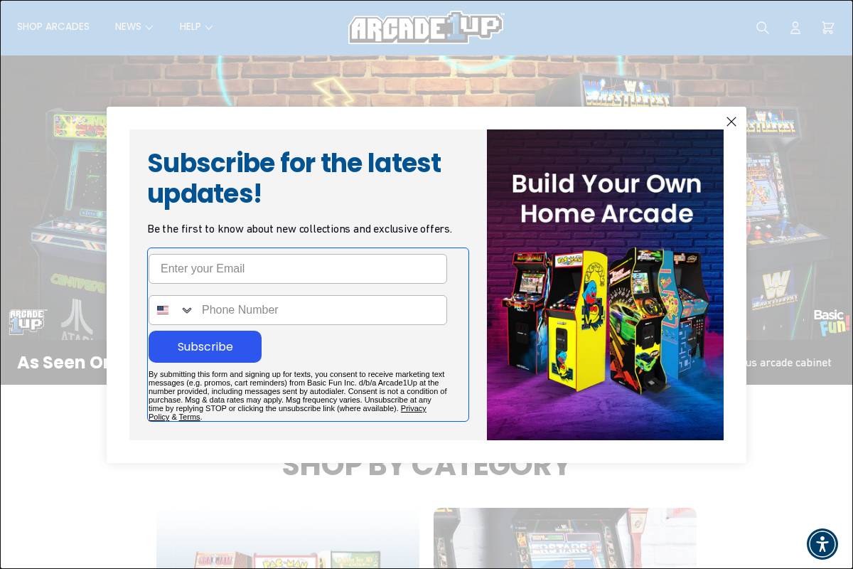 arcade1up.com homepage screenshot