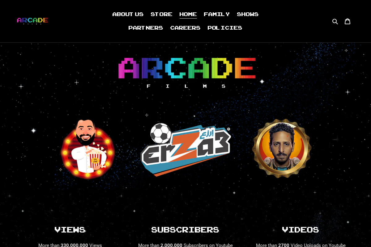 Arcade Store homepage screenshot