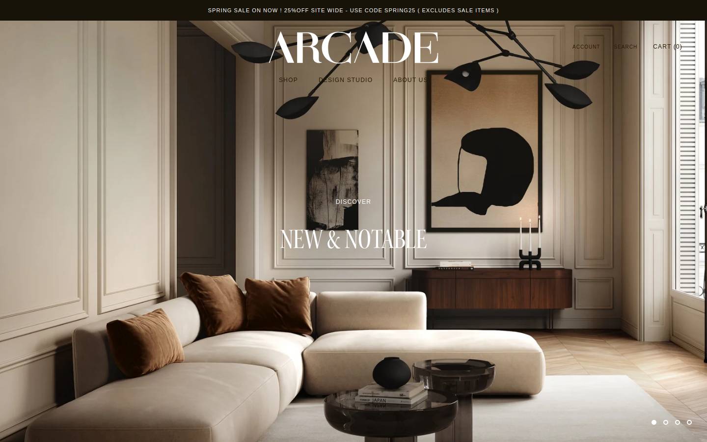 arcadehome.com homepage screenshot