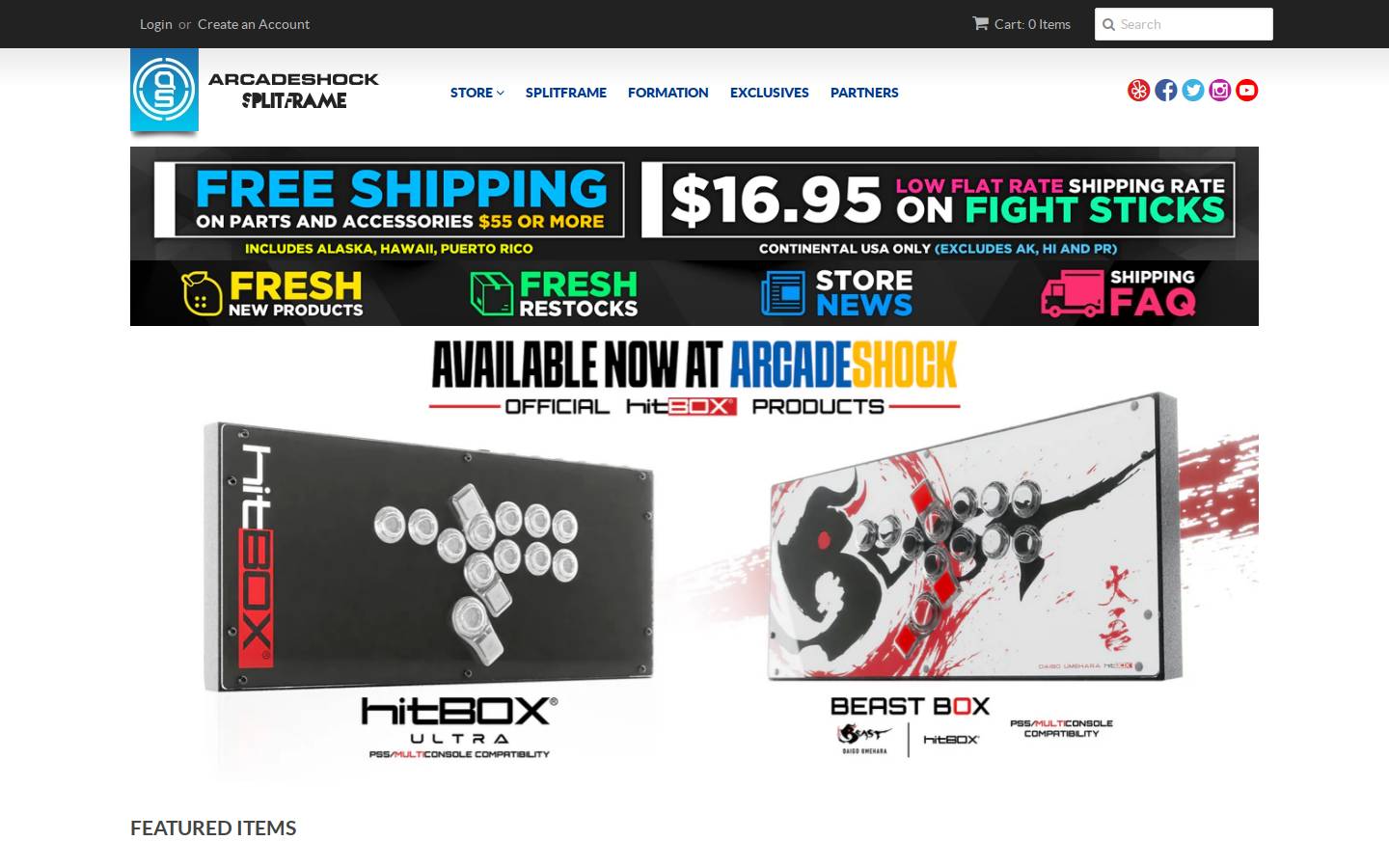 ArcadeShock homepage screenshot