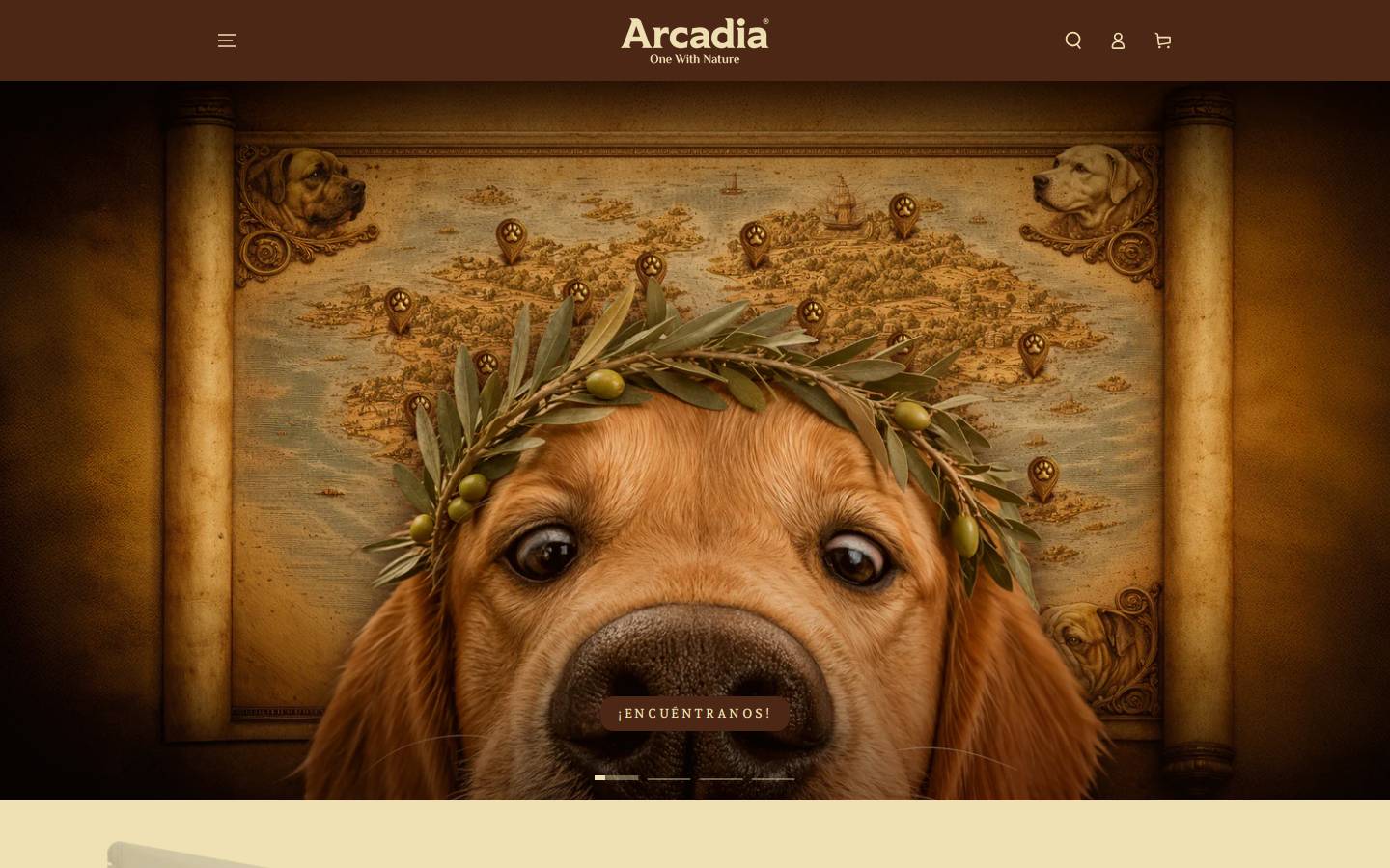 arcadiapetfood.com homepage screenshot