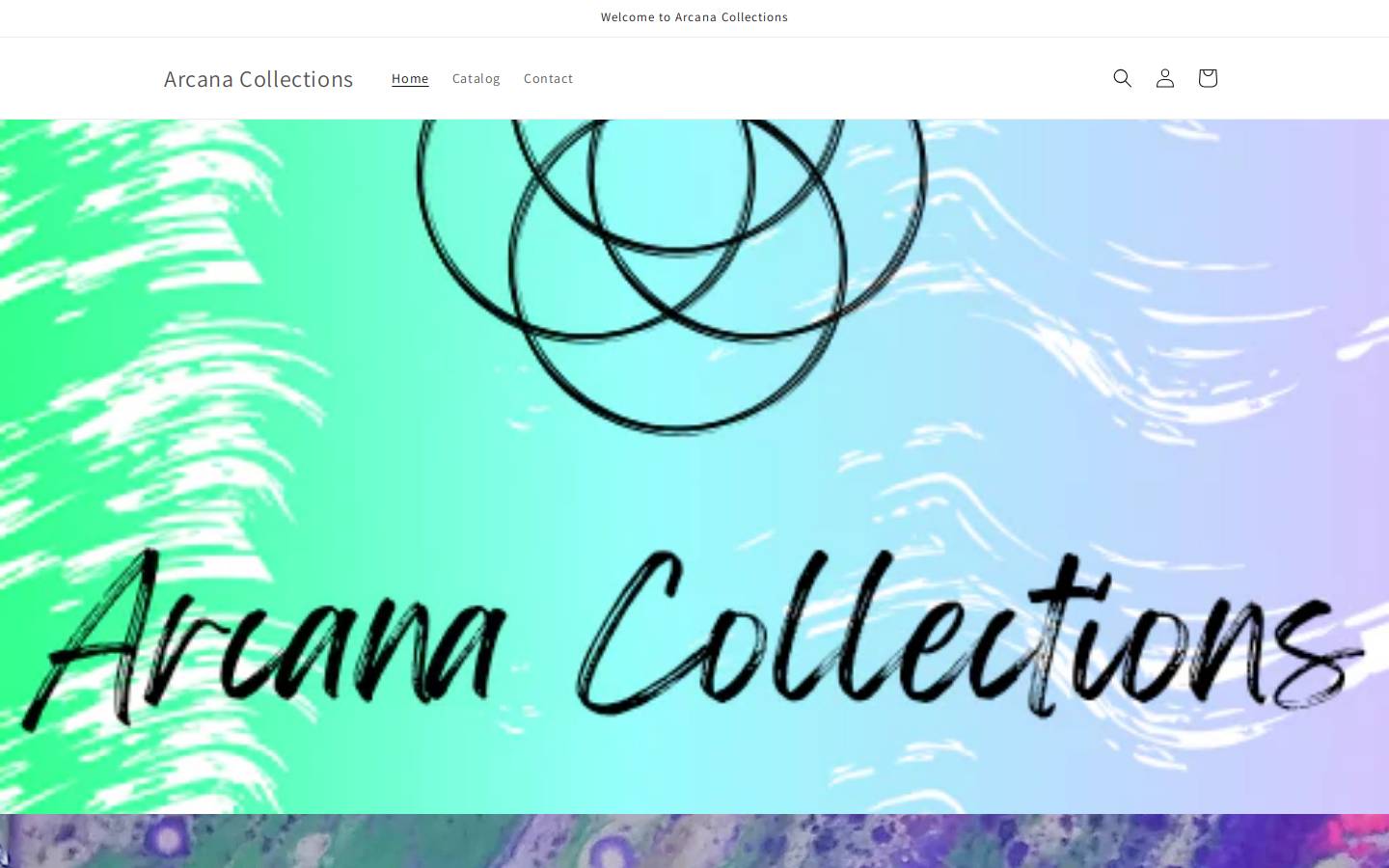 arcanacollectionsartisan.com homepage screenshot