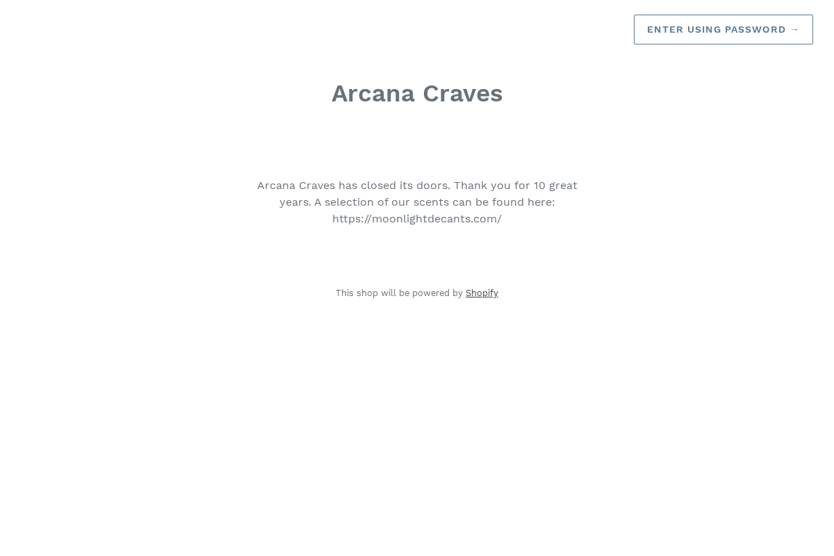 arcanacraves.com homepage screenshot
