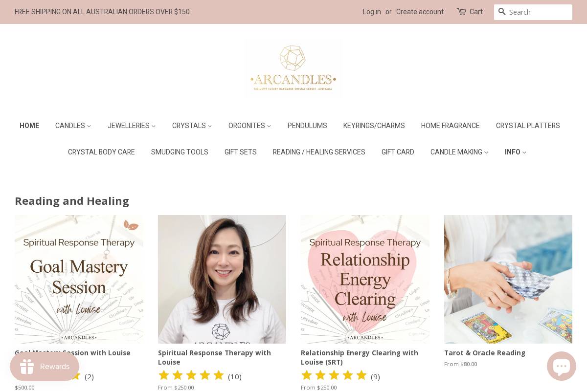 arcandles.com.au homepage screenshot