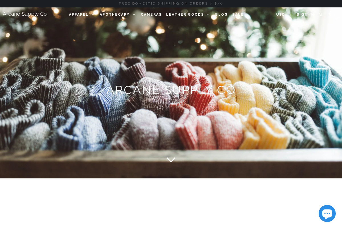 Arcane Supply Co. homepage screenshot