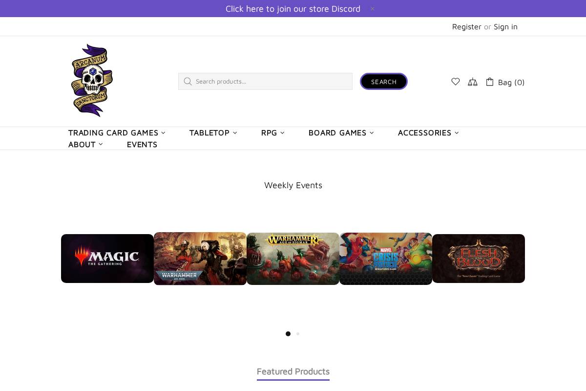 arcanumsanctorum.com homepage screenshot