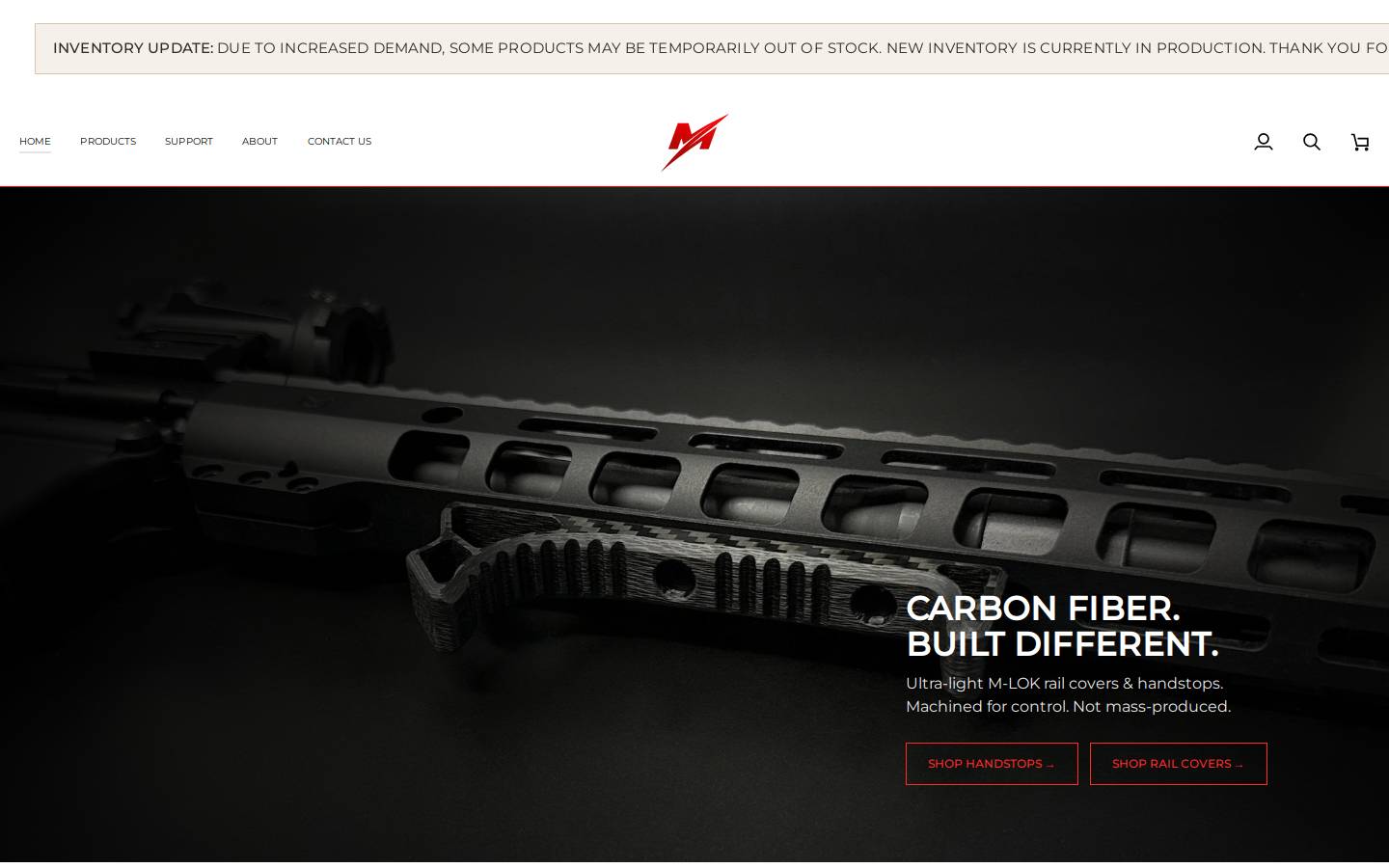 arcarbonfiber.com homepage screenshot