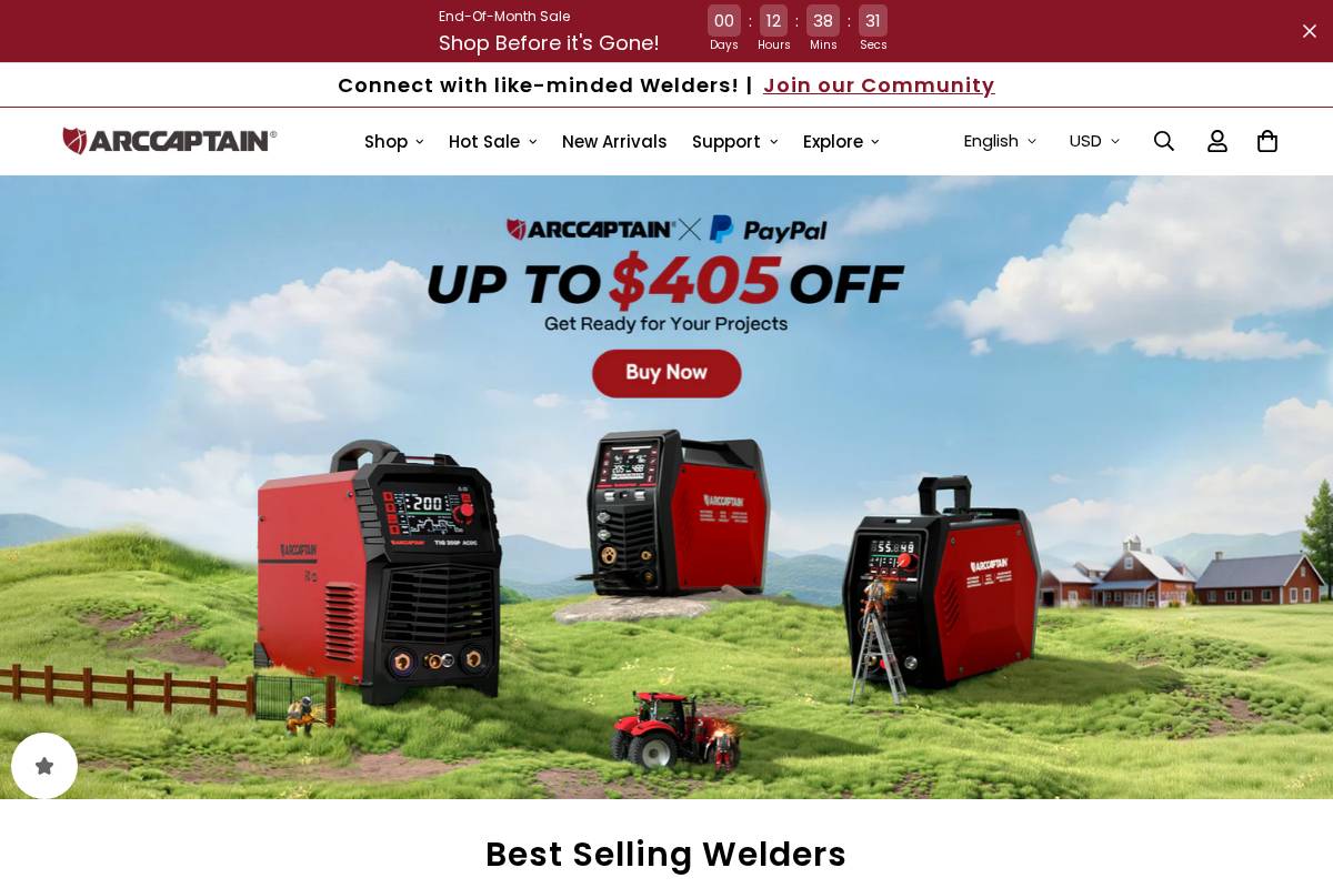 Arccaptain homepage screenshot