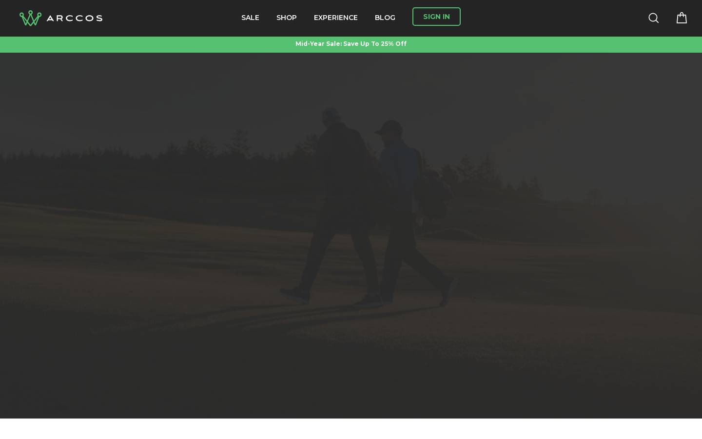 Arccos Golf homepage screenshot
