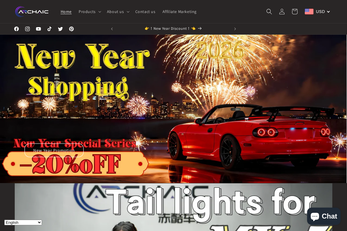 Archaic homepage screenshot