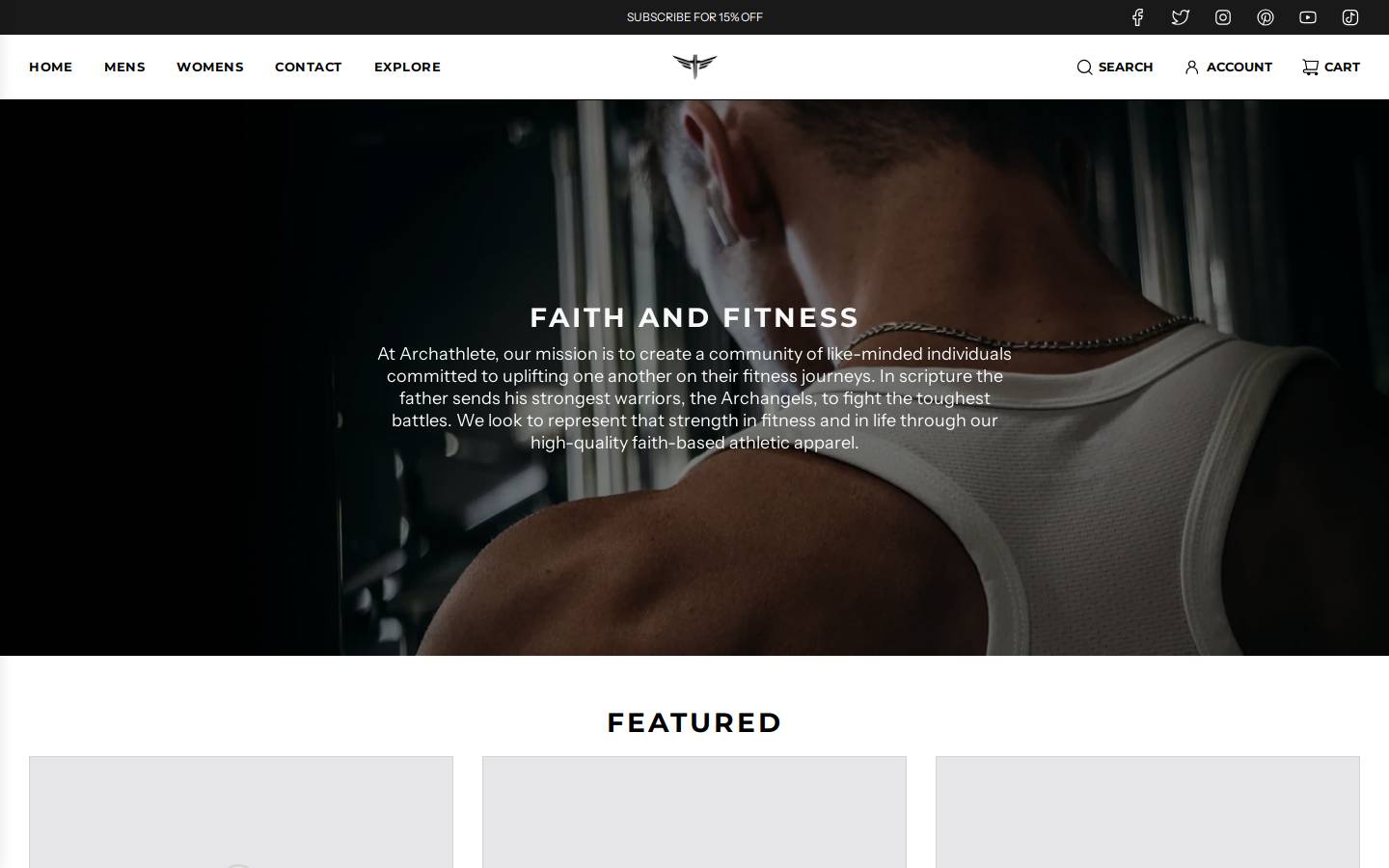 archathleteshop.com homepage screenshot