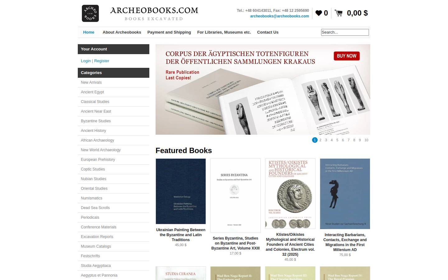 archeobooks.com homepage screenshot
