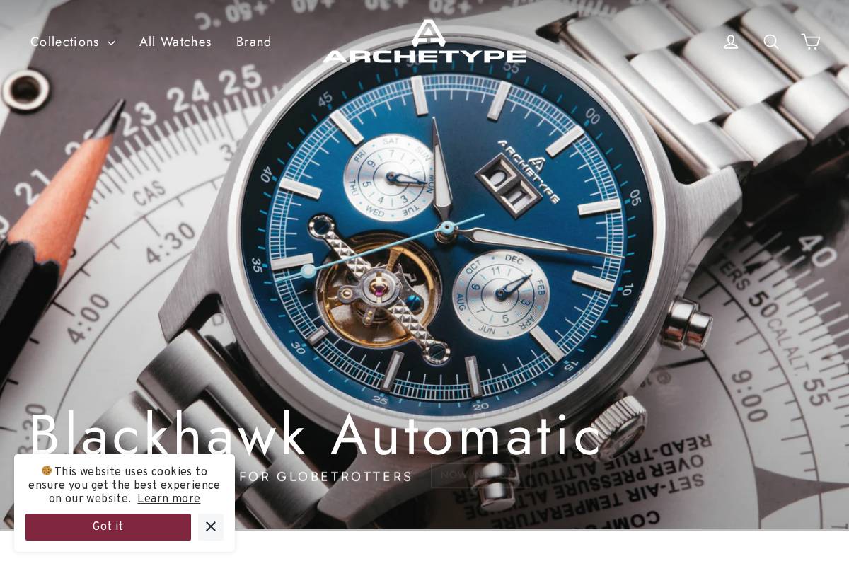 archetypewatches.com homepage screenshot