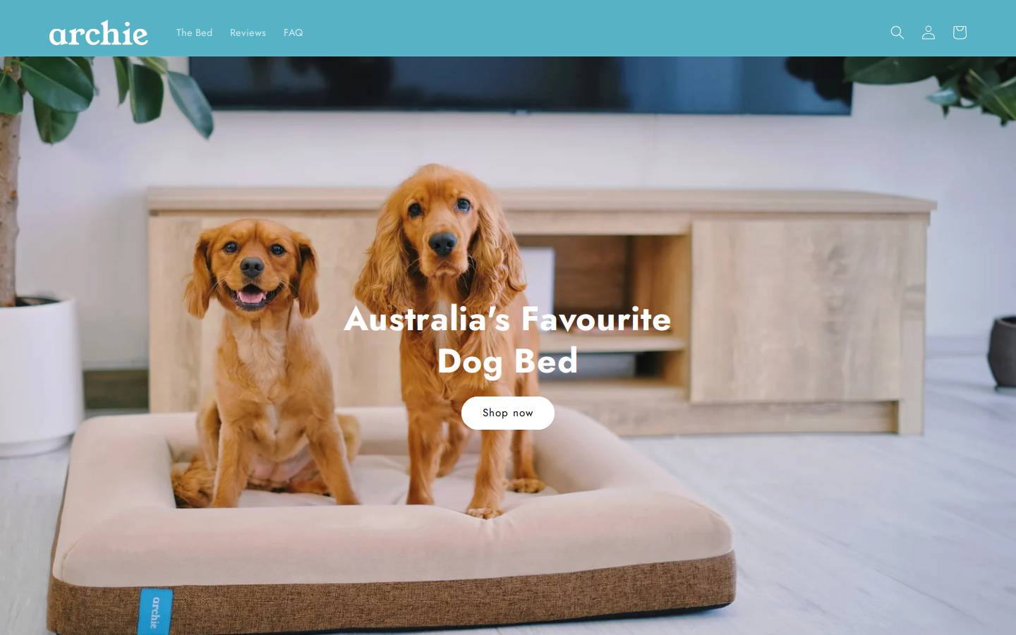 Archie Bed homepage screenshot